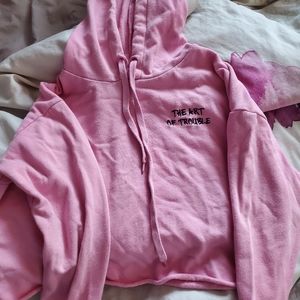 Pink crop top long sleeve